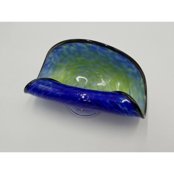 Thames Glass Signed Hand Blown Glass Art Glass Photo Picture Card Holder Display - Picture 4 of 10